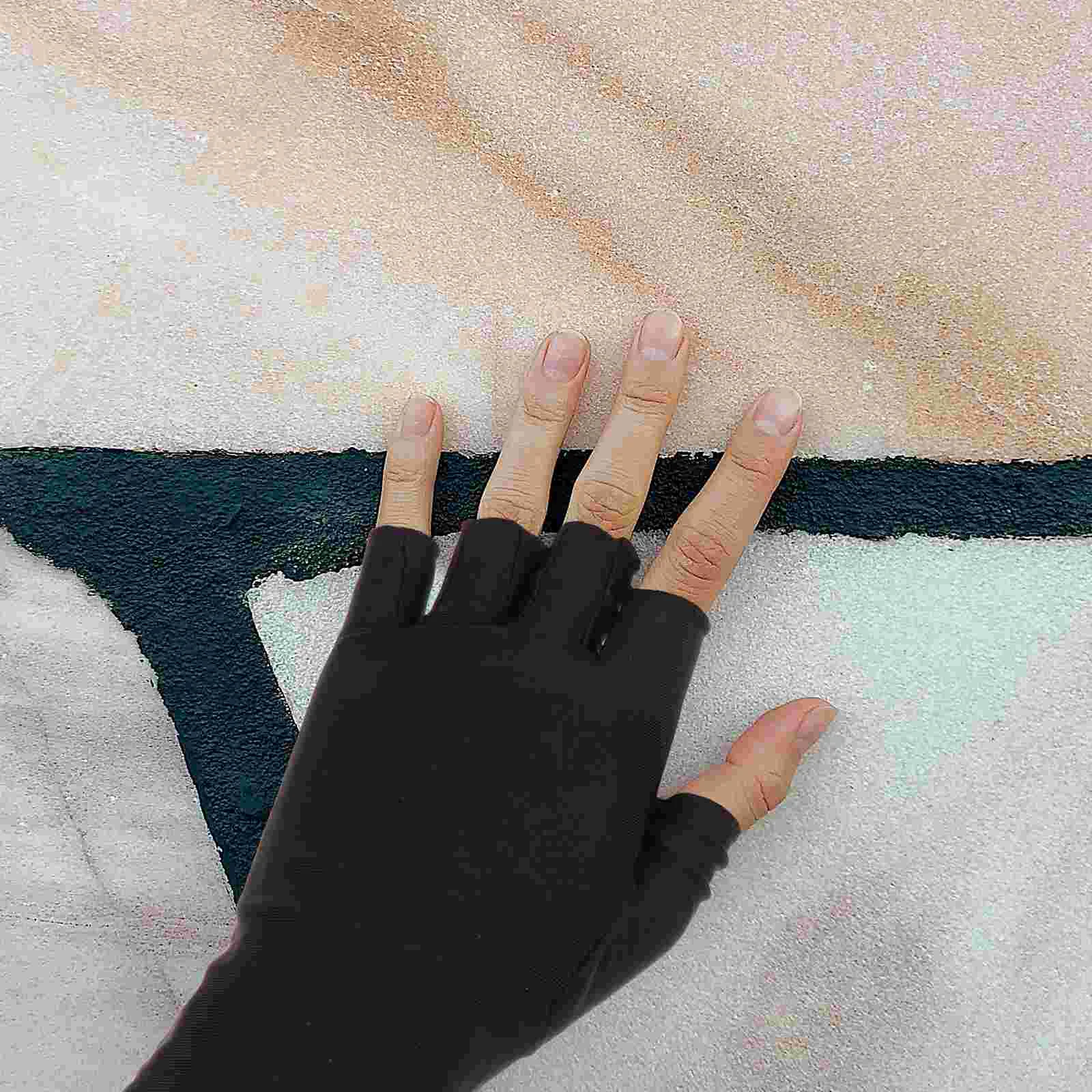 

2 Pairs Ice Silk Half Finger Gloves Anti- Kids Mittens Portable Spring and Fall