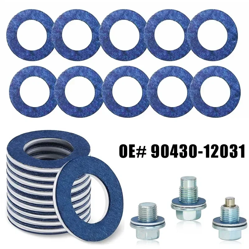 10PCS Car Oil Drain Screw Gasket Rings Oil Pan Drain Plug Seal For Toyota Camry Corolla Rexroth Sas 90430-12031 Wear Parts