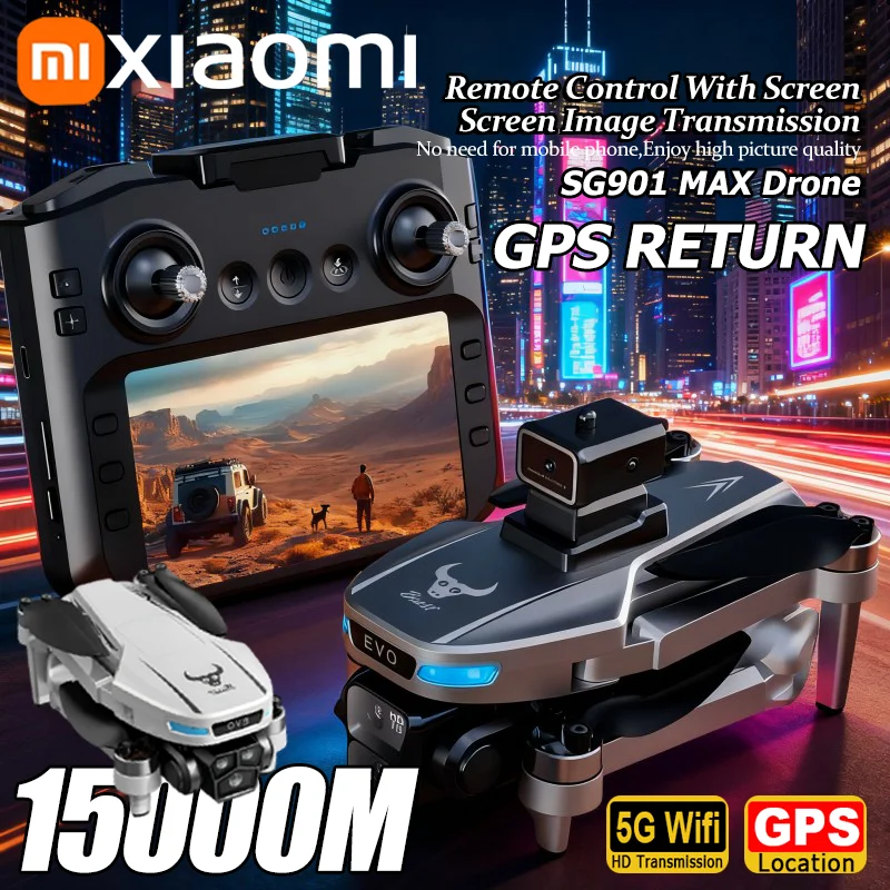 Drone SG901 MAX 8K HD GPS professionnel avec évitement d'obstacles plié dans une mallette de transport