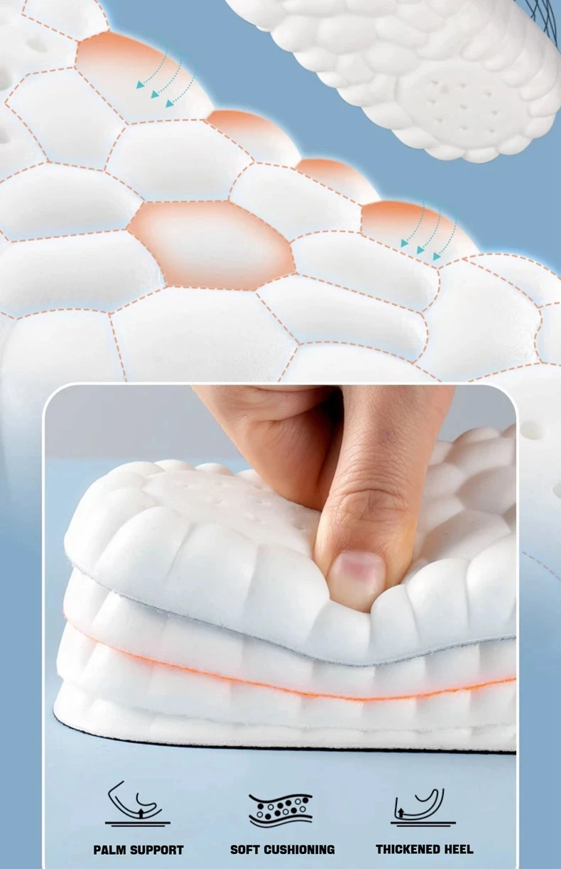Description Picture 6 of item1Pair 4D Soft Footbed Leg Fatigue Relief Insoles Plantar Fasciitis Insoles Sports Shock Absorbing Insoles Shoe Accessories