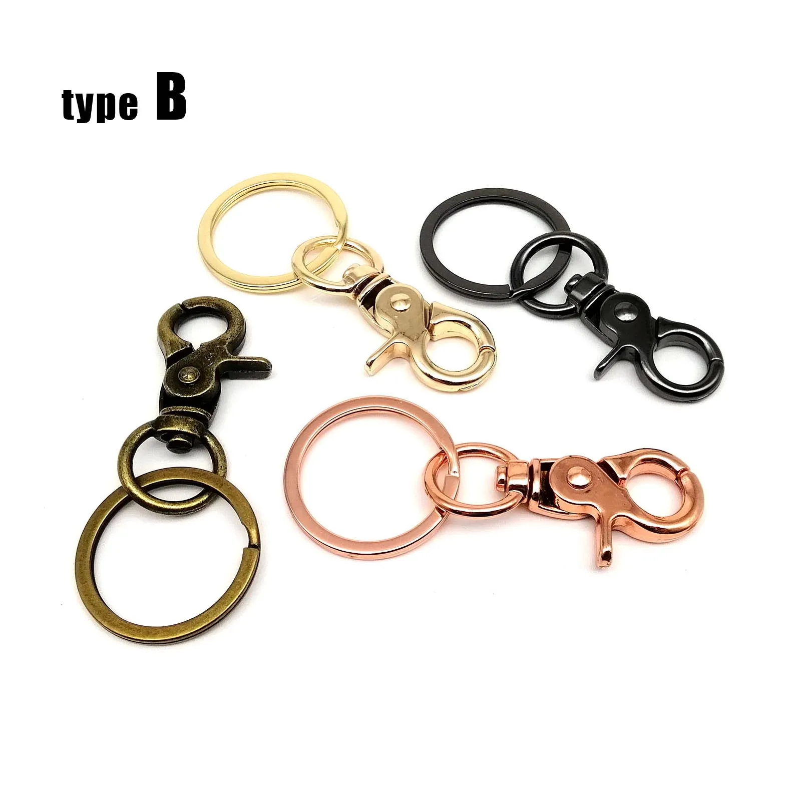5pcs Swivel Lobster Car Key Ring Chain Keyring Keychain Clasp Clip Trigger  Buckle Snap Pendant Hook