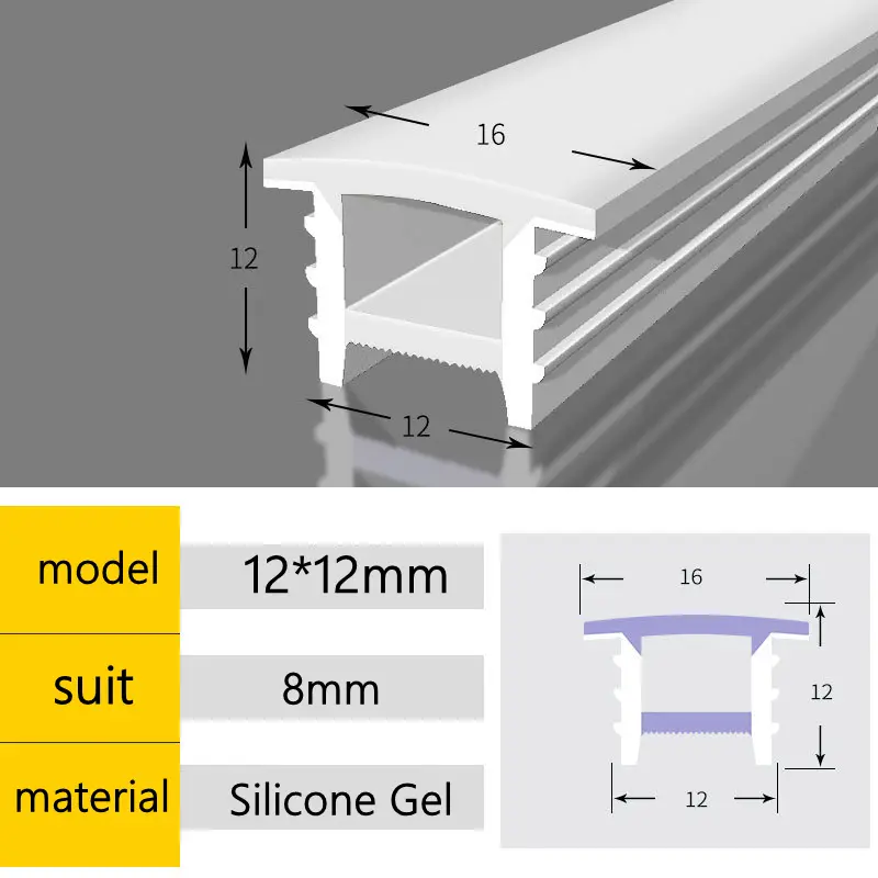 Recessed White Silicone Tube LED Neon Light Flexible Rope Channel Diffuser WS2811 WS2812B Outdoor Waterproof Ribbon Strip Lights image 11