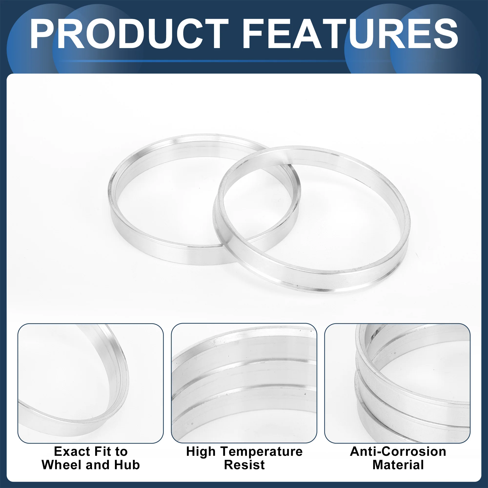 4pcs Car Wheel Hub Centric Rings OD 78.1mm to ID 56.6/58.6/63.4/70.6/73.6/75.1mm Wheels Center Shaft Shock Hubrings UXCELL