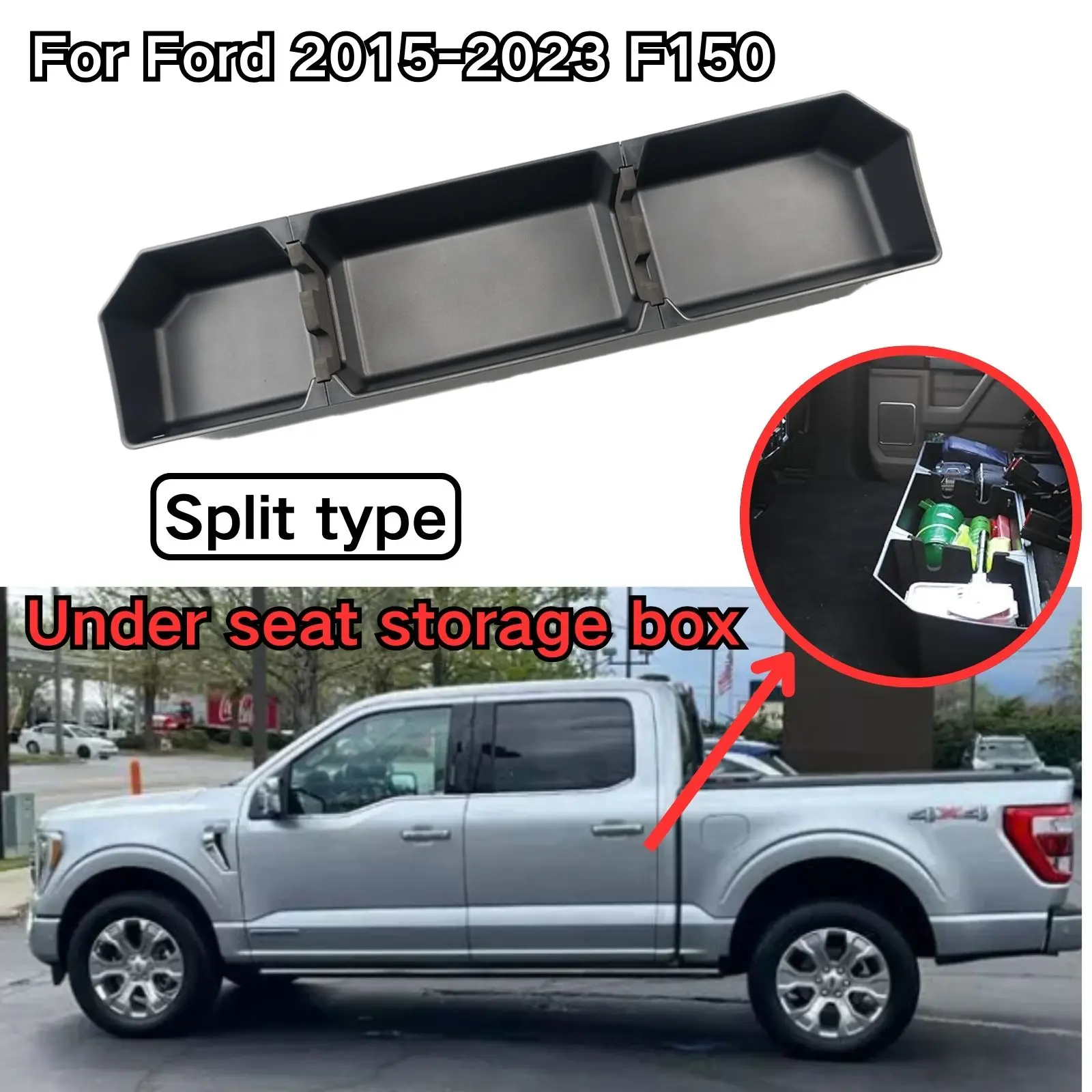 

Ящик для хранения под сиденьем для Ford 2015-2023 F150 2017-2022 F-250/F-350/F-450