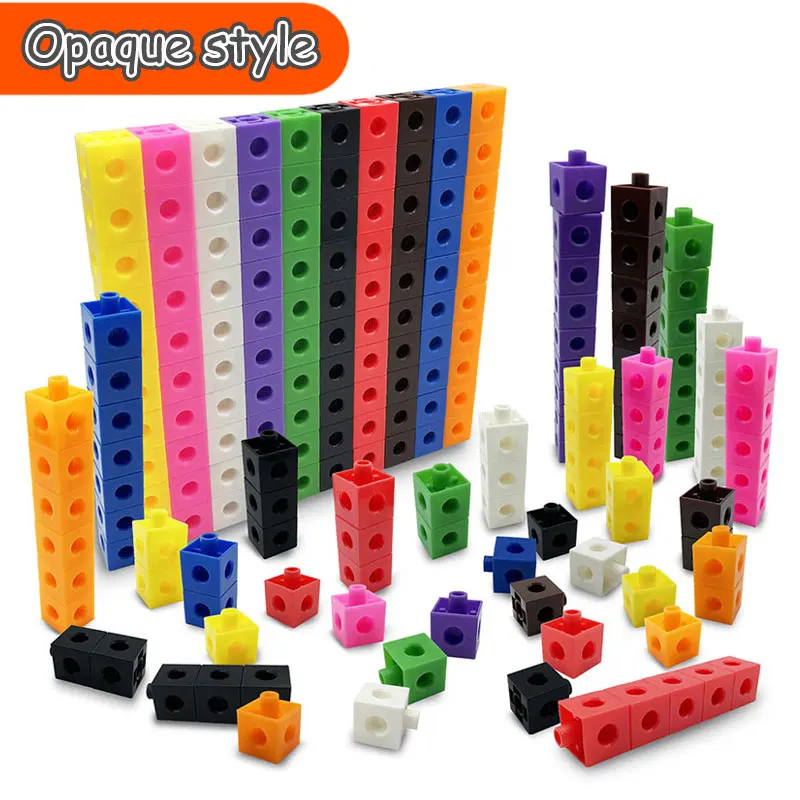 Kids Transparent Blocks Link Cubes Montessori Toys Math Learning Logical Thinking Constructs Cube Sensory Games Educational Toys - 5