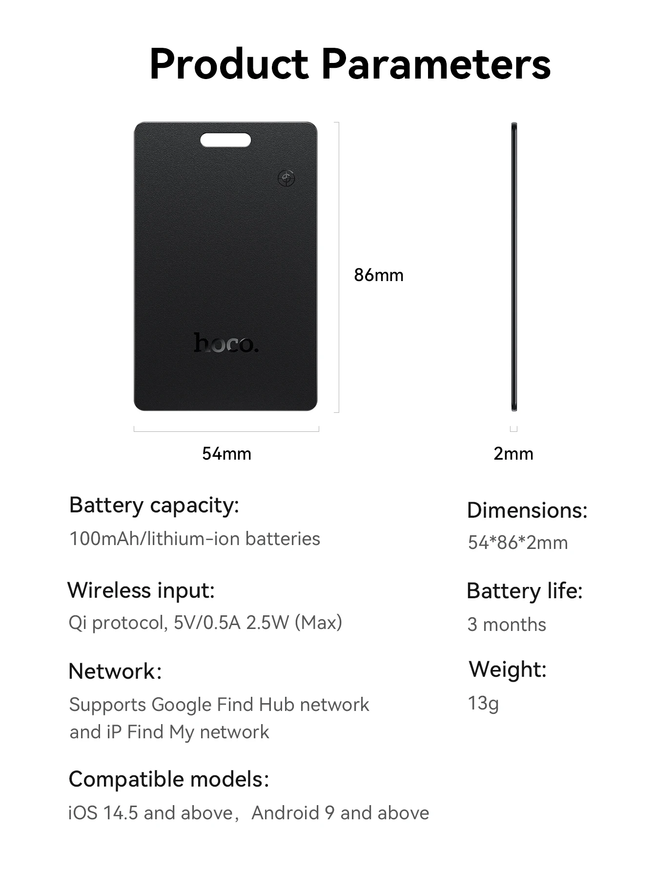 HOCO E102 Smart Card Tracker (Apple & Android)