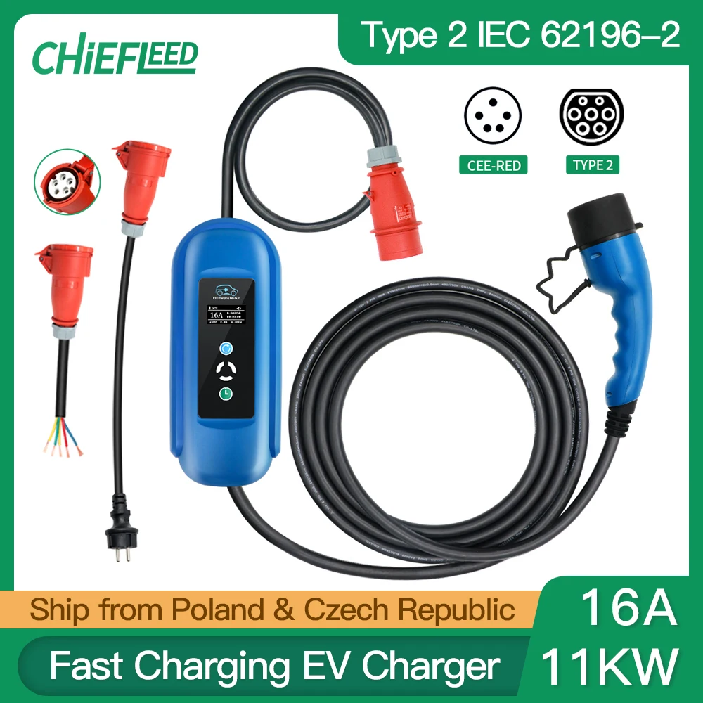 Wallbox 11Kw Tipo 2 Livello 2 Caricatore Ac Ev 11Kw Caricatore Evse Caricatore Portatile Caricabatteria Da Auto Per Veicoli Elettrici Tipo 2 Iec62196 