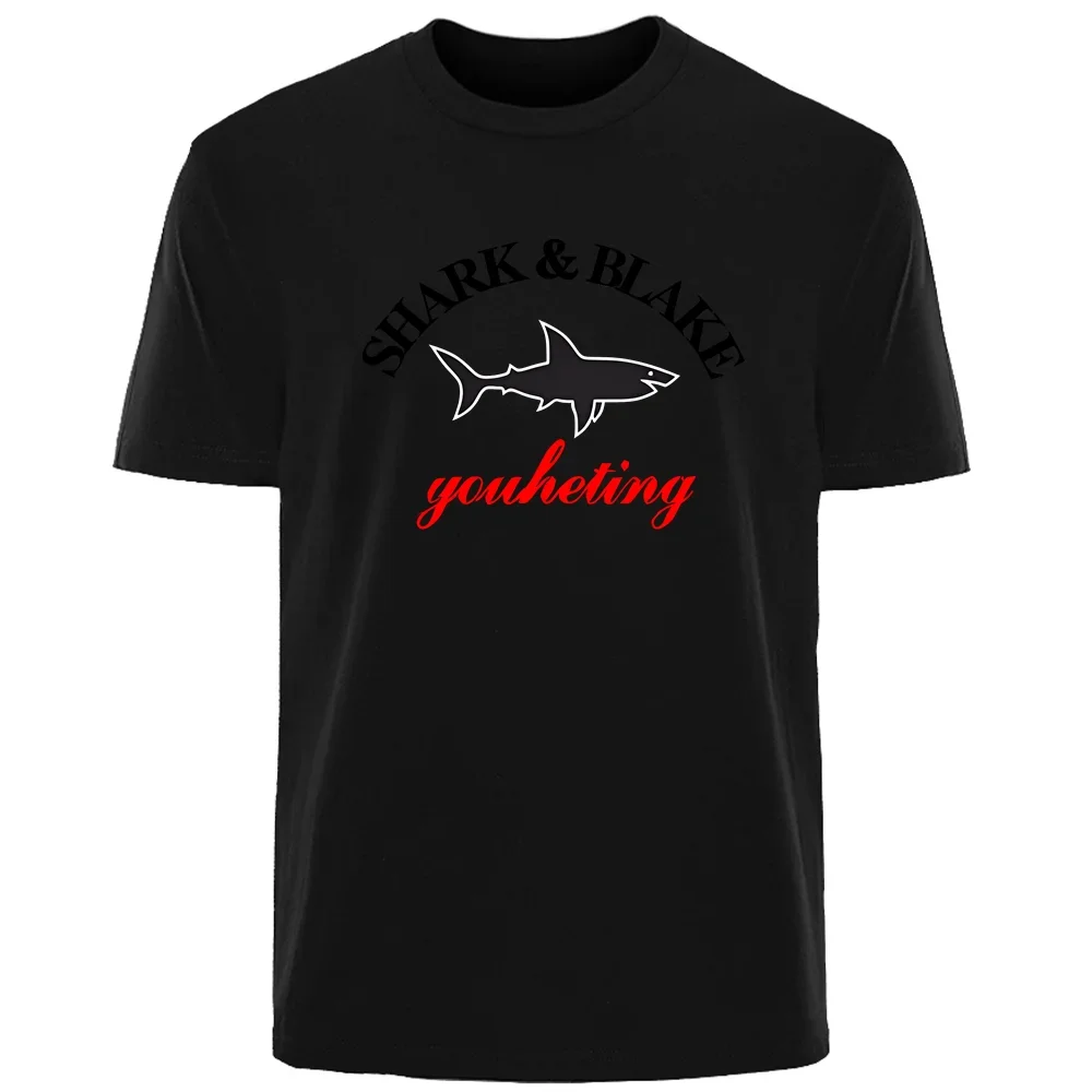 thumbnail image 1 of Camiseta cómoda y transpirable de algodón 100 % para hombre, estilo callejero de Shark Harajuku, ropa informal de moda para hombre, 1 of 5