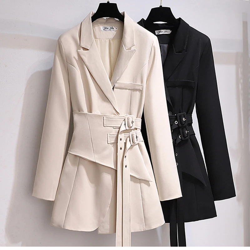 Evnisi Women Long Black Trench Coat Trench Autumn Winter Windbreaker