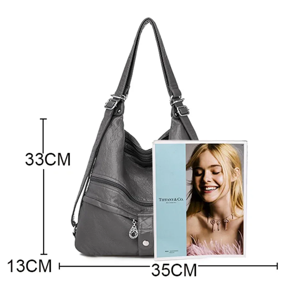 High Quality Leather Backpack Women Travel Bagpack Female Large Capacity School Backpack Shoulder Bags for Women 2024 Sac A Dos 4
