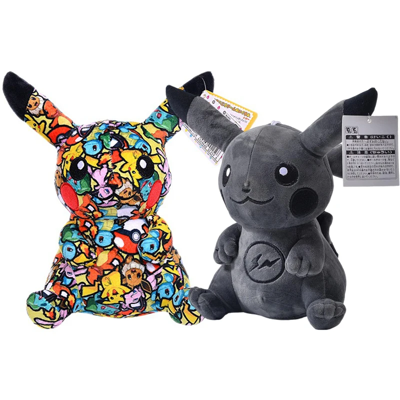 Pokemon Dark Lightning Graffiti Pikachu Pichu Cute Cartoon Anime Figure Stuffed Plush Dolls Pendant Toys Girl Kids Xmas Gifts lightning graffiti jeans men s worn and soft flame printed pants hip hop fashion slim fit high street pure cotton red ear new 24