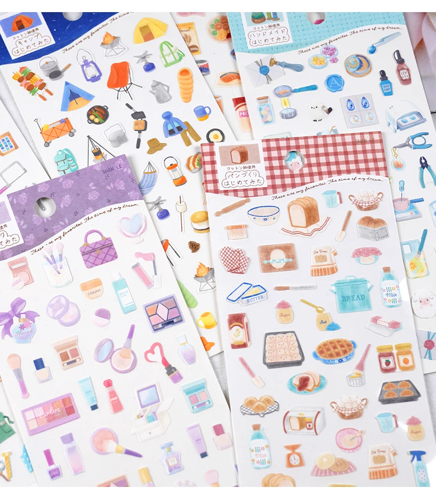 3 pcs/6 pcs Sweet Life Daily Things Stickers Scrapbooking Diy Journal Cute Stickers Stationery Decor School Supplies Gift