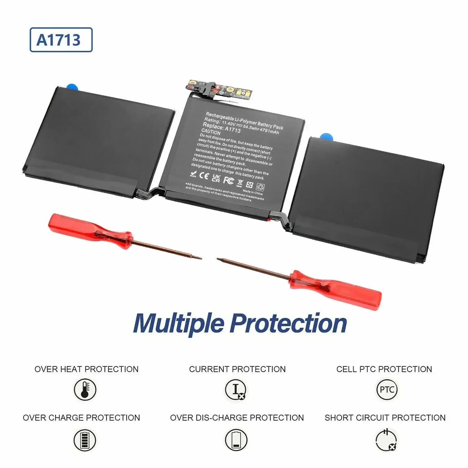 Аккумулятор A1713 A1708 для APPLE MacBook Pro 13 '', Late 2016 Mid 2017 EMC 2978 3164