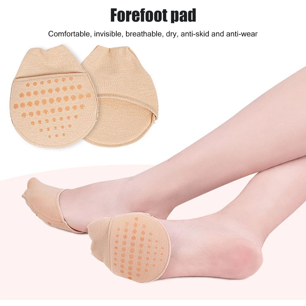 Tcare 1 Pair Breathable Women’s Invisible Toe Cover with Padding Toe Topper Liner Socks Non-Skid Bottom for High Heels Cushions BEST SELLERS