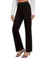  2025 Casual Elegant Slim Straight Pants Women Elastic Waist Stretchy Slimming Black Daily Office Trousers - Image 3