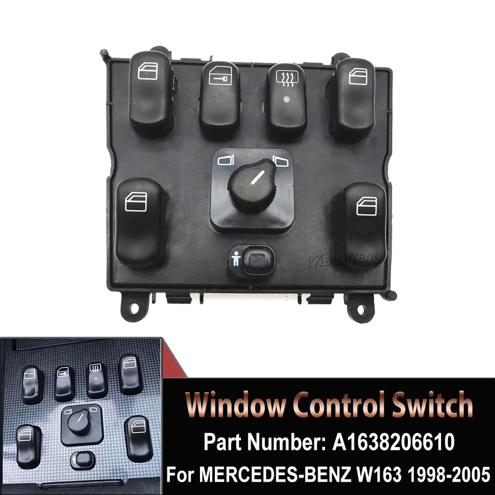 

New 1638206610 A1638206610 Power Window Master Switch For 1998-2005 Mercedes-Benz ML320 W163 ML400 ML430 ML500 A 163 820 6610