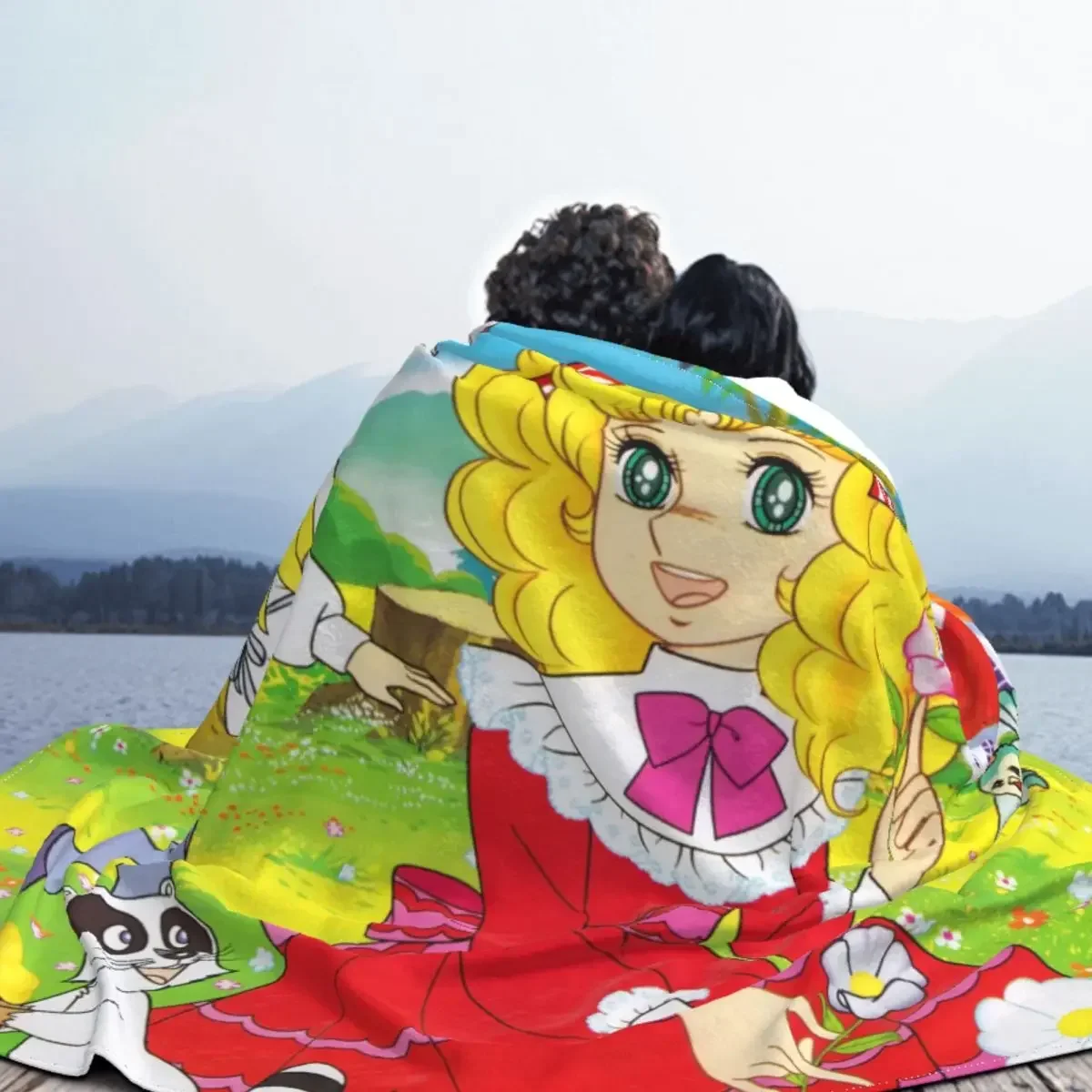 Candy Candy Cartoons Flannel Throw Blanket Cute Anime Blanket for Bed Office Warm Bedding Throws 4