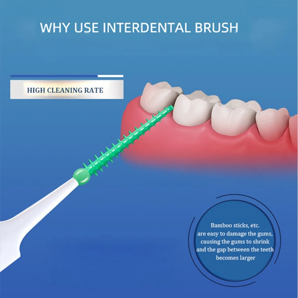 40150PCS 실리콘 치간 칫솔 일회용 치실 선택 치아 사이 청소 소프트 Hilo 치과 교정기 브러시 이쑤시개