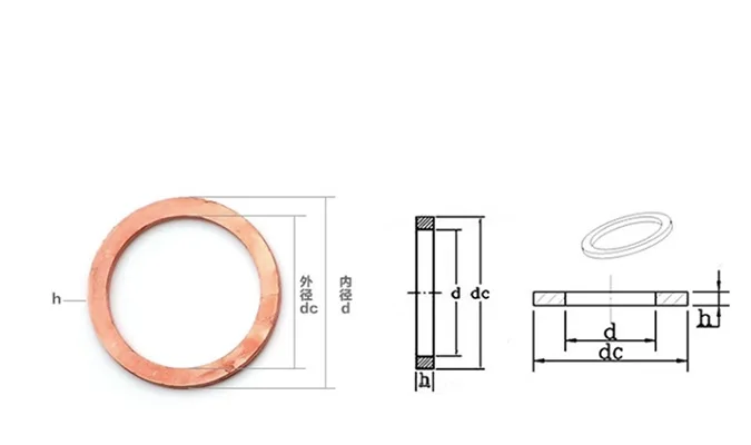 Thick 0.5mm Brass Copper Sealing Boat Crush Washer Flat Gasket Ring Sump Plug M3 M4 M5 M7 M8 M11 M12 M18 M20 M22 M25 M30 M42