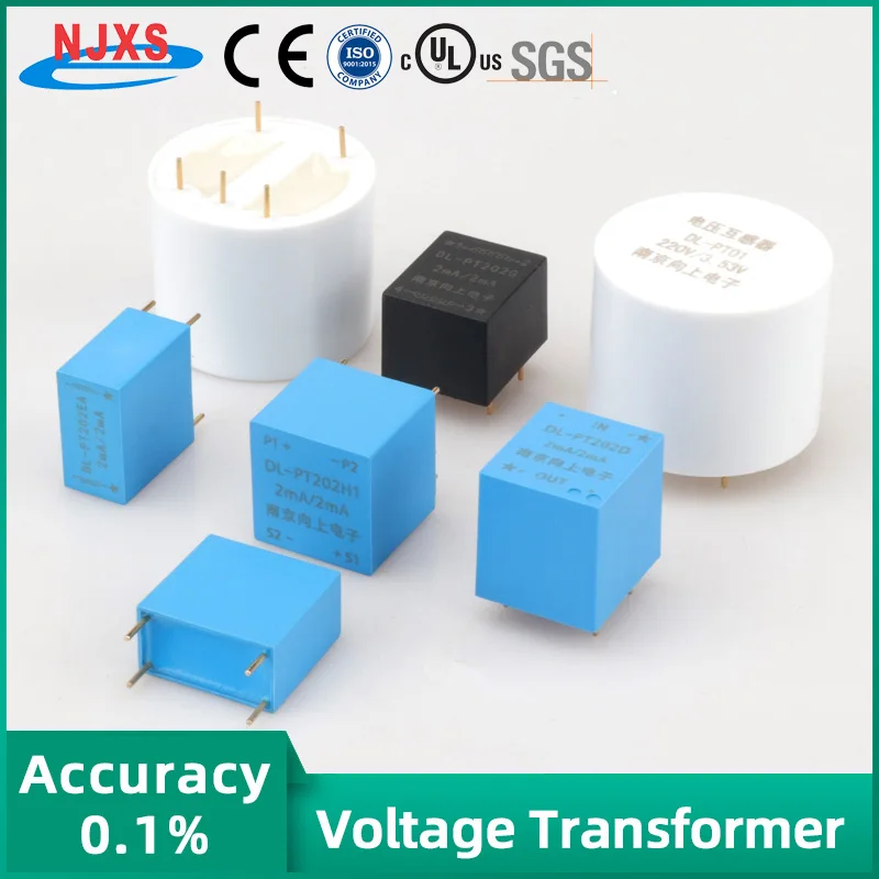 Mini Precision PCB Mount Voltage Transformer Pin Type AC Current Input Output 2mA/2mA Applicable Voltage 0~1000V Pin VT 2mA2ma