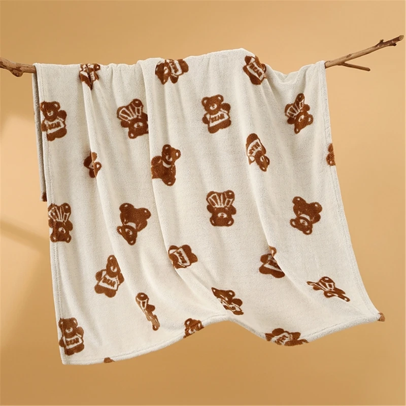 Baby Blanket Pram Blanket with Cartoon Pattern Swaddles Wrap Toddler Quilt Receiving Bath Towel for Newborns