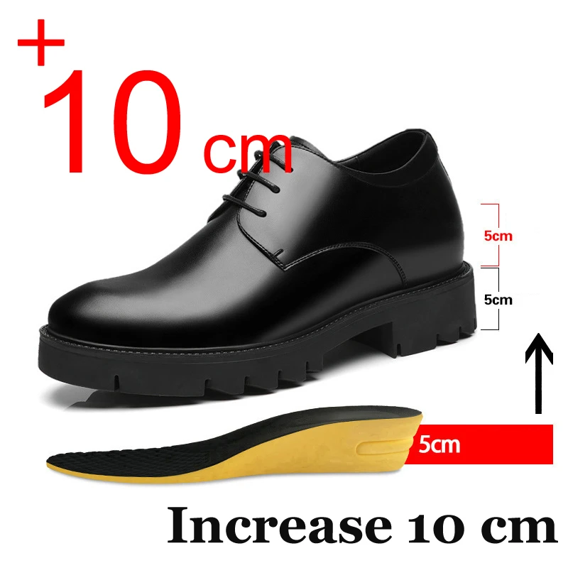 Men Dress Shoes Elevator Shoes Platform High Heels Height Increase