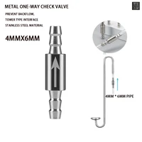1 stainless steel check valve for CO2 equipment, carbon dioxide diffuser to prevent gas backflow, CO2 check valve fitting 4mm, 1