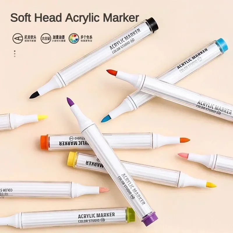 Acrylic Paint Marker Set 9/162 Colors Art Markers Painting Pen Graffiti For Stone Disc Mobile Phone Case Shoe Glass Art Supplies art marker pens