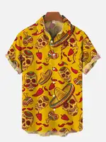 Men's Shirt Mexican Party Creative 3D Printed Tops Summer New Hawaiian Casual Loose No pockets Short Sleeve Shirt 2