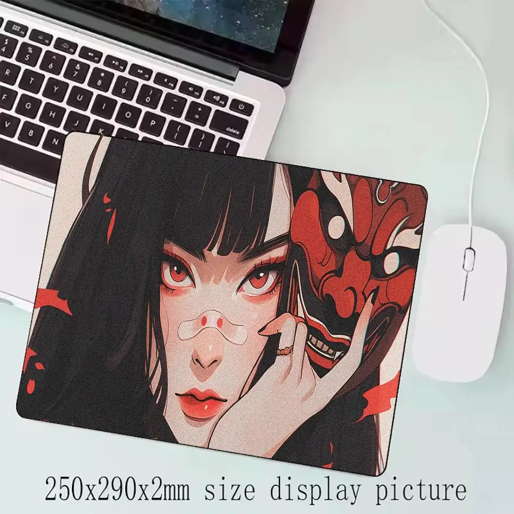 Mask anime girl Mouse Pad Large Computer Office Game Table Mats XL Rubber Anti-slip Gaming Keyboard Mousepads Long Desk Pads