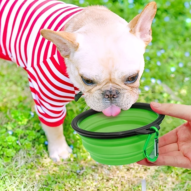 Portable Pet Food Bowl  Durable TPR Bowl  Cat and Dog Food Pet Silicone Collapsible Bowl Portable Travel Outdoor Water Food Bowl 4