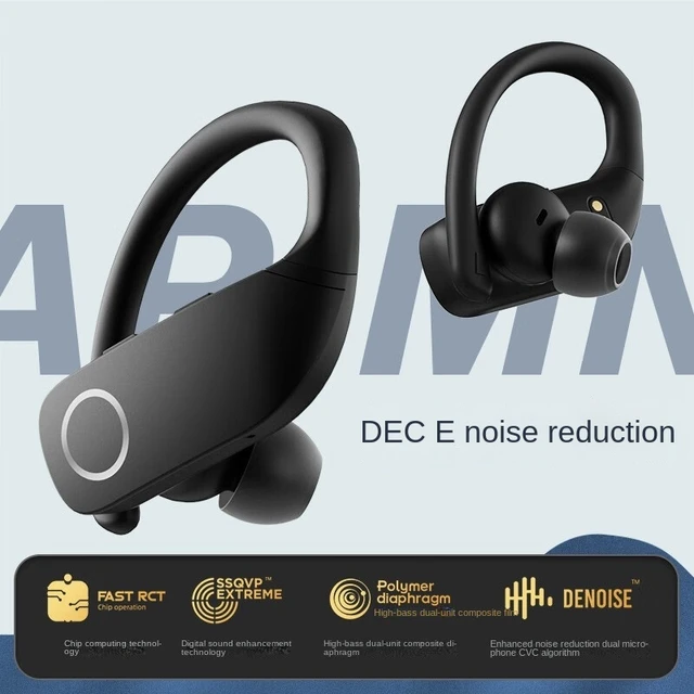 Auriculares abiertos deportivos abiertos inalámbricos Bluetooth con ganchos  para las orejas, 30 horas de reproducción con estuche de carga y pantalla