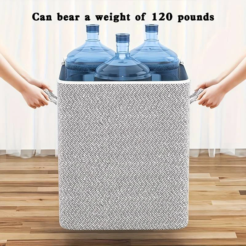 1pc Extra Large Storage Box For Household Use, Foldable Clothing Packing Bag, Wardrobe Quilt Blanket Organizer With Handles