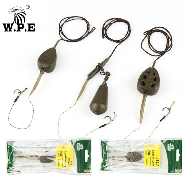 W.P.E Carp Fishing Rig Hair 1pcs 85g/98g/116g Lead Core Line Europe  CarpFish Hook Fishing