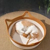 Summer Cool Pet Bed Rattan Cat Nest House Fashion Sleeping Basket Hand-woven Dog Breathable Bed Natural Plant Mat