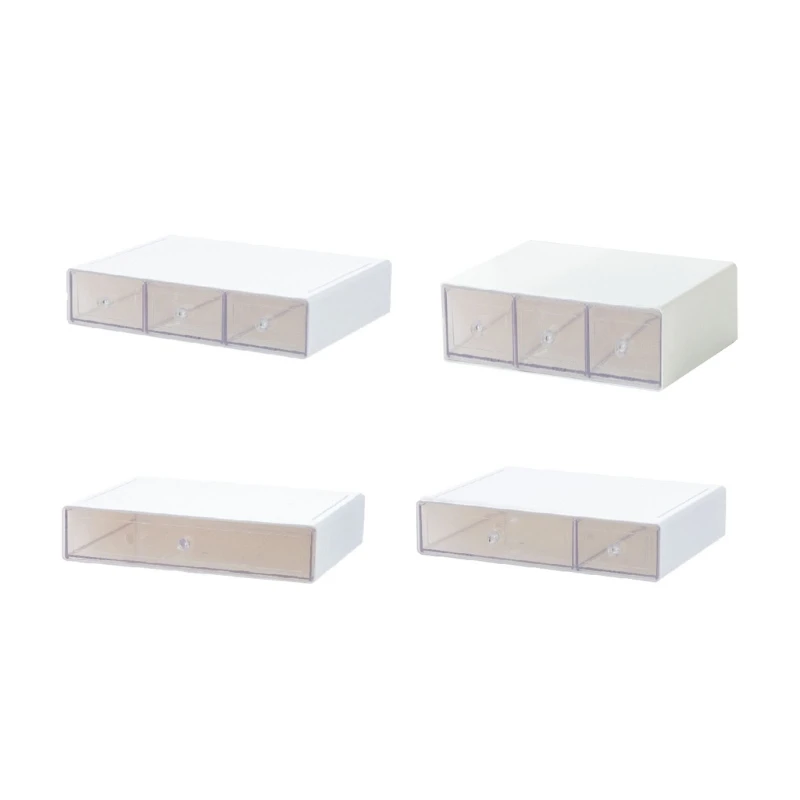 

6XDE Mini Desk Organizer with Drawers Plastic Desktop Drawers Storage Box Stackable Makeup Organizer Craft Storage