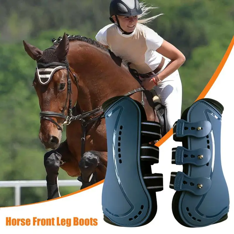 Horse Boots for Horses Front Feet Horse Leg Protectors Front Boots Breathable Front Leg Guard Shock-Absorbing Sport Boots Horse 4