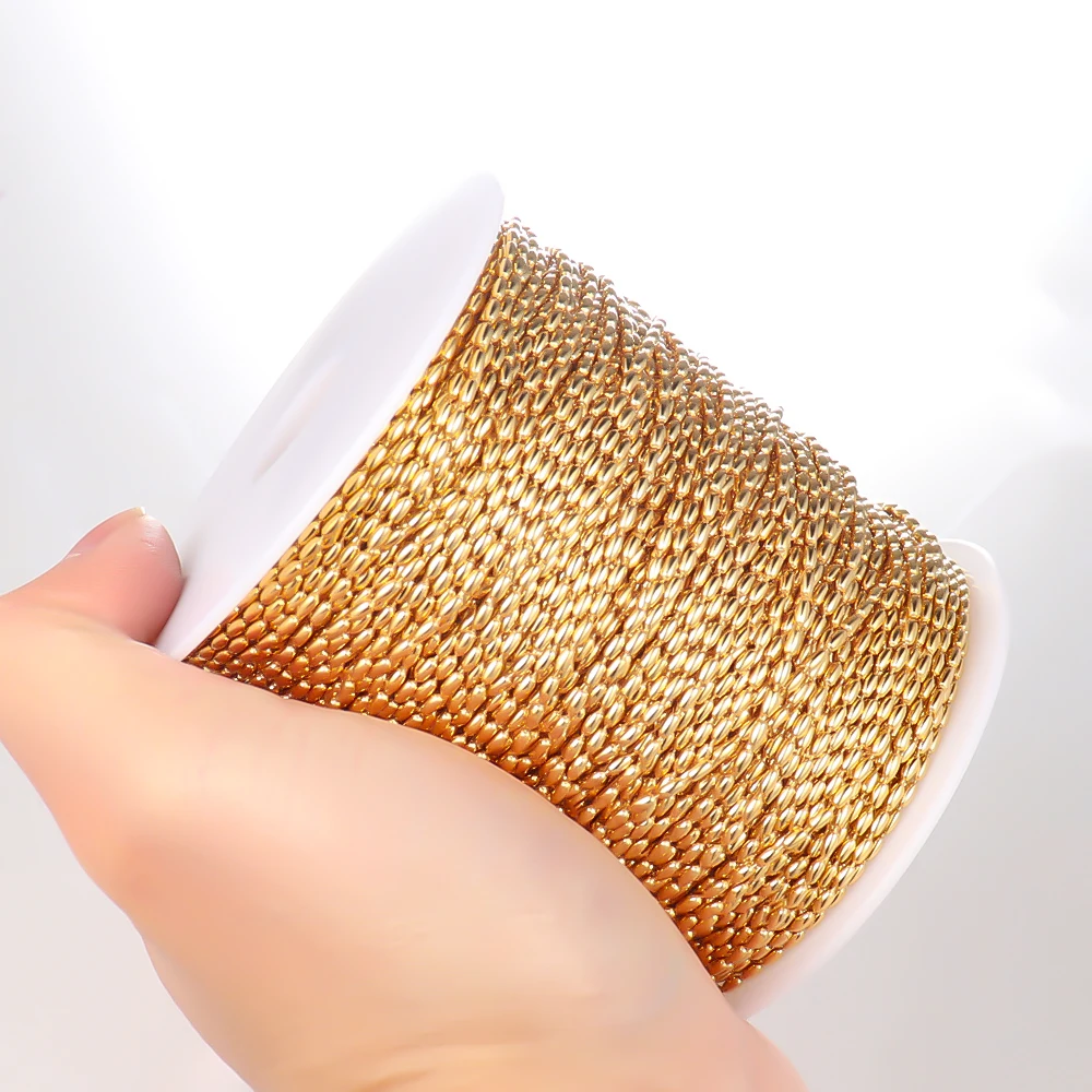 Semitree 2 미터 목걸이에 대 한 스테인레스 스틸 비즈 체인 DIY 쥬얼리 팔찌 구성 요소 만들기 수제 공예 용품