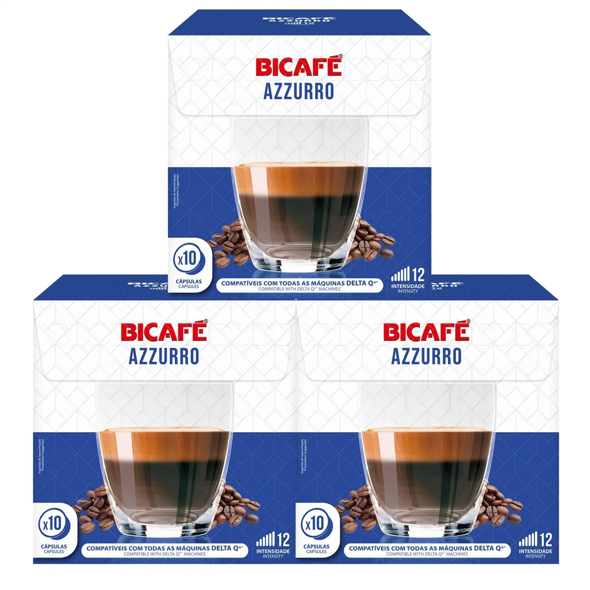 Kit 30 cápsulas café bicafé azzurro p/deltaq máquinas *