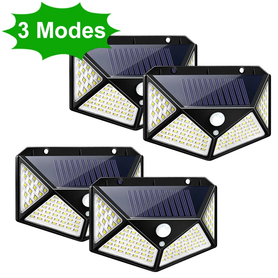 

3 Modes Solar Led Light Outdoor Waterproof Wall Lamp Garden Decoration PIR Motion Sensor Solar Street Light 100LED Security Lamp