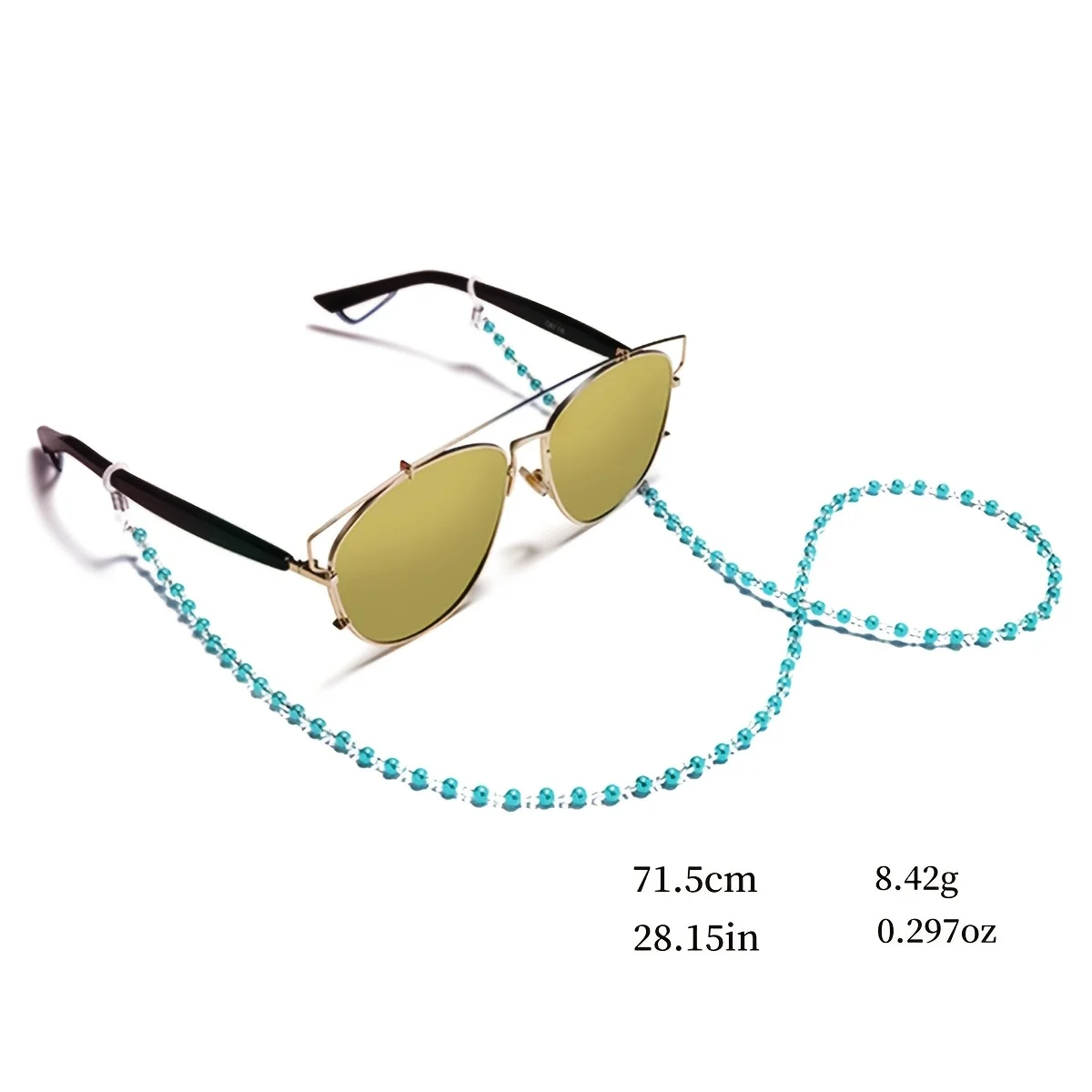 4-teilige Brillenkette, rutschfeste Perlen-Brillenkette, Hängeseil, Brillenhalter, Damen-Lese- und Sportbrille mit Halterung – Detail 3