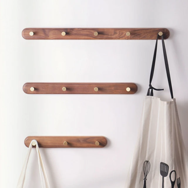 New Simple Solid Wood Hook Walnut Hanging Hanger Bathroom Wall Hook Bedroom  Coat Storage Rack Home Towel Key Decoration Hook - AliExpress