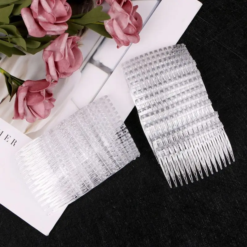 

20 pc Clear Plastic Hair Clips Side Combs Pin Barrettes 70X40mm for Ladies CraftHair Accessories For Braids For Girls