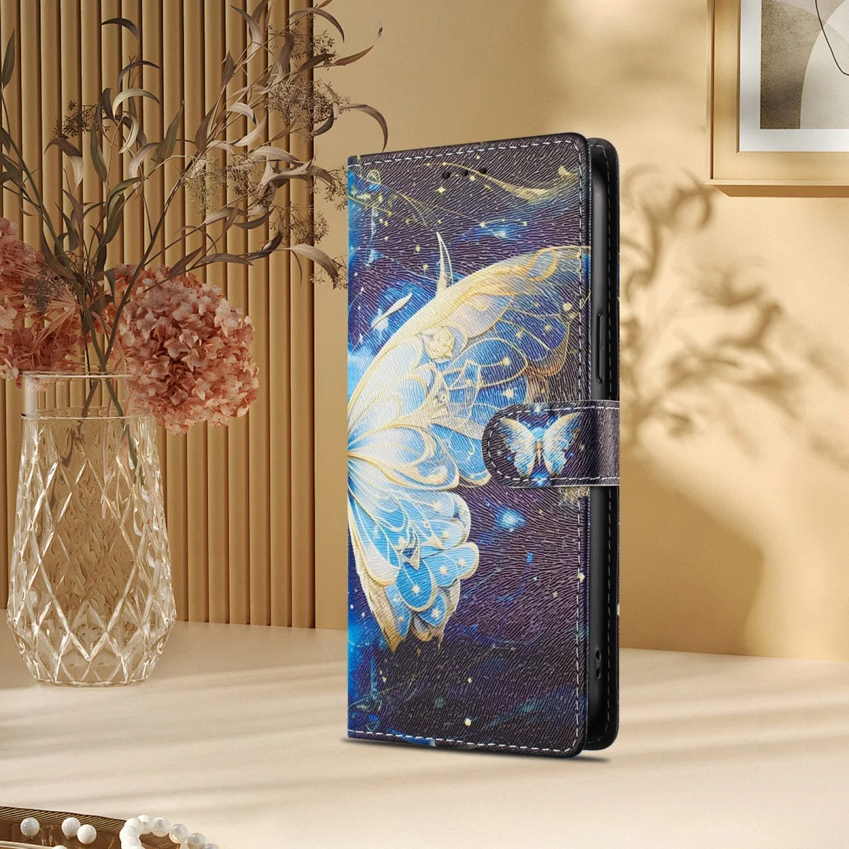 Luxury Leather Flip Wallet Case with Magnetic Stand and Card Holder