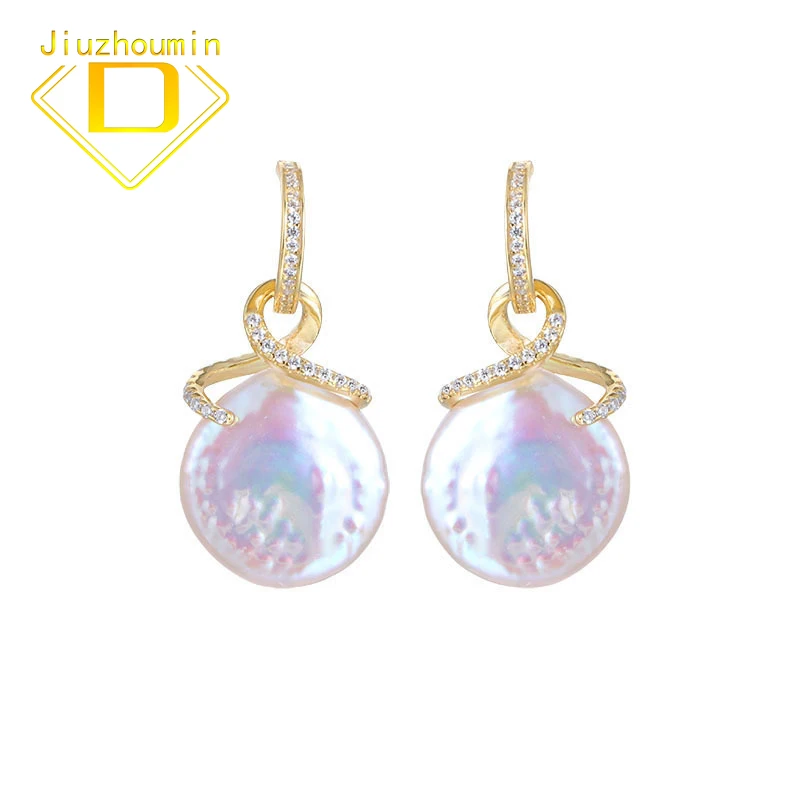 

Pearl Stud Earrings Retro S925 Sterling Silver Women's Temperament French Light Luxury Trend Micro-inlaid Zircon Earrings Gifts