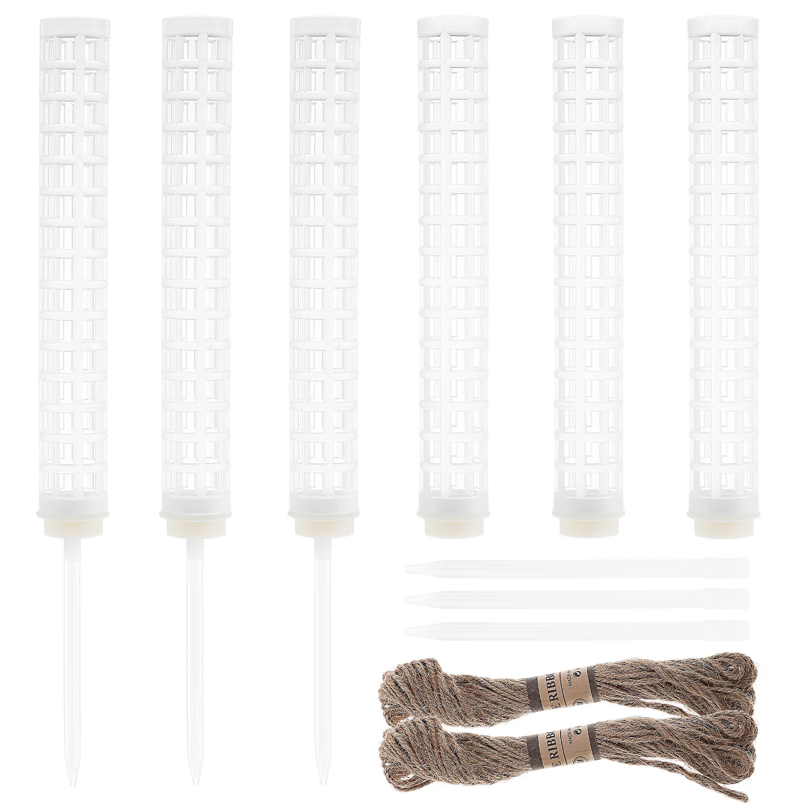 

6 Pcs Moss Poles Plastic Moss Poles with Ropes for Monstera Climbing Plants