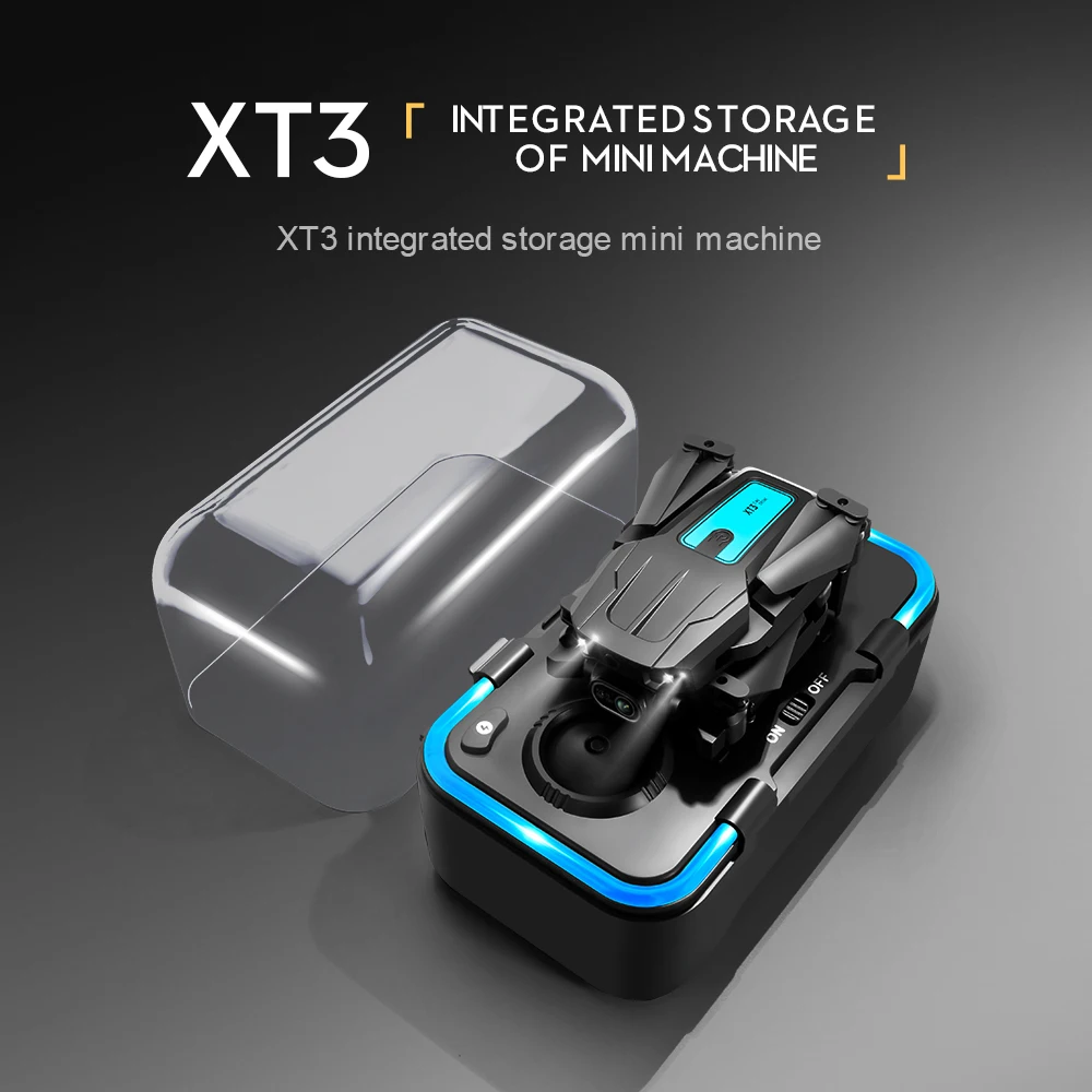 LS XT3 mini drone 2.4G anti-signal interference 4K HD dual lens 3-way obstacle avoidance foldable quad children's aircraft toy drone quadcopter