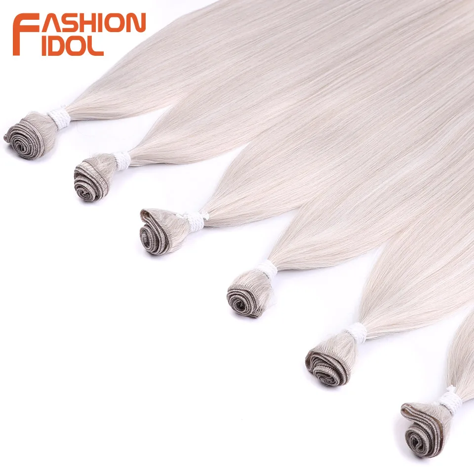 6pcs 22 24 26 Inches Yaki Straight Synthetic Hair Extensions Ombre Blonde Fake Hair Bundles Super Long Weave
