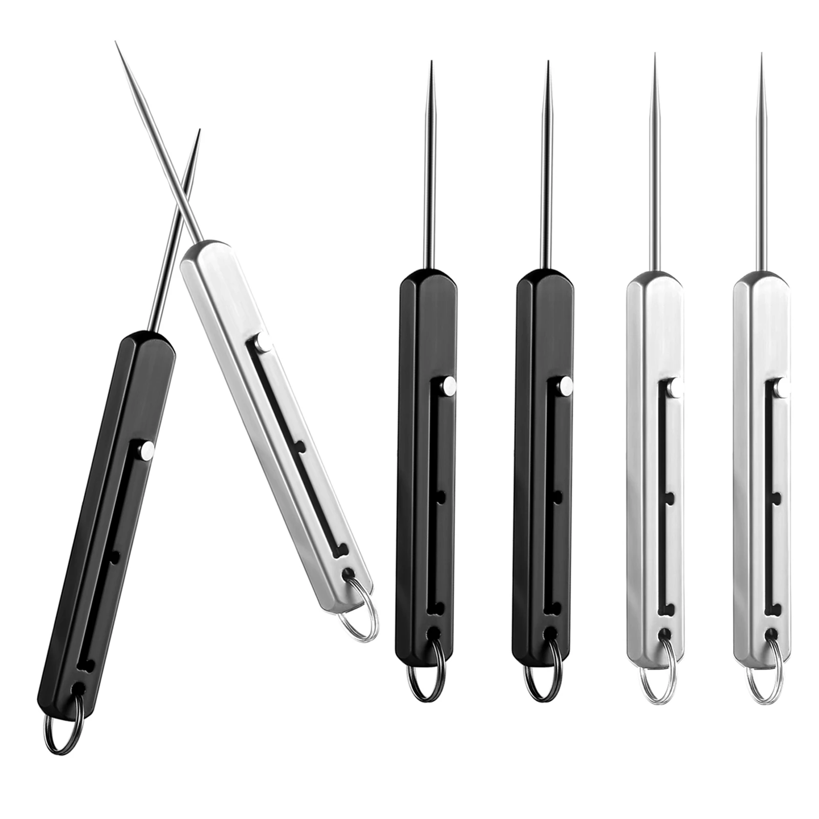 Portable Titanium Alloy All-in-one Toothpick Tamper-resistant Express Tool Telescopic And Anti-slug Three-gearAdjustable titanium toothpick