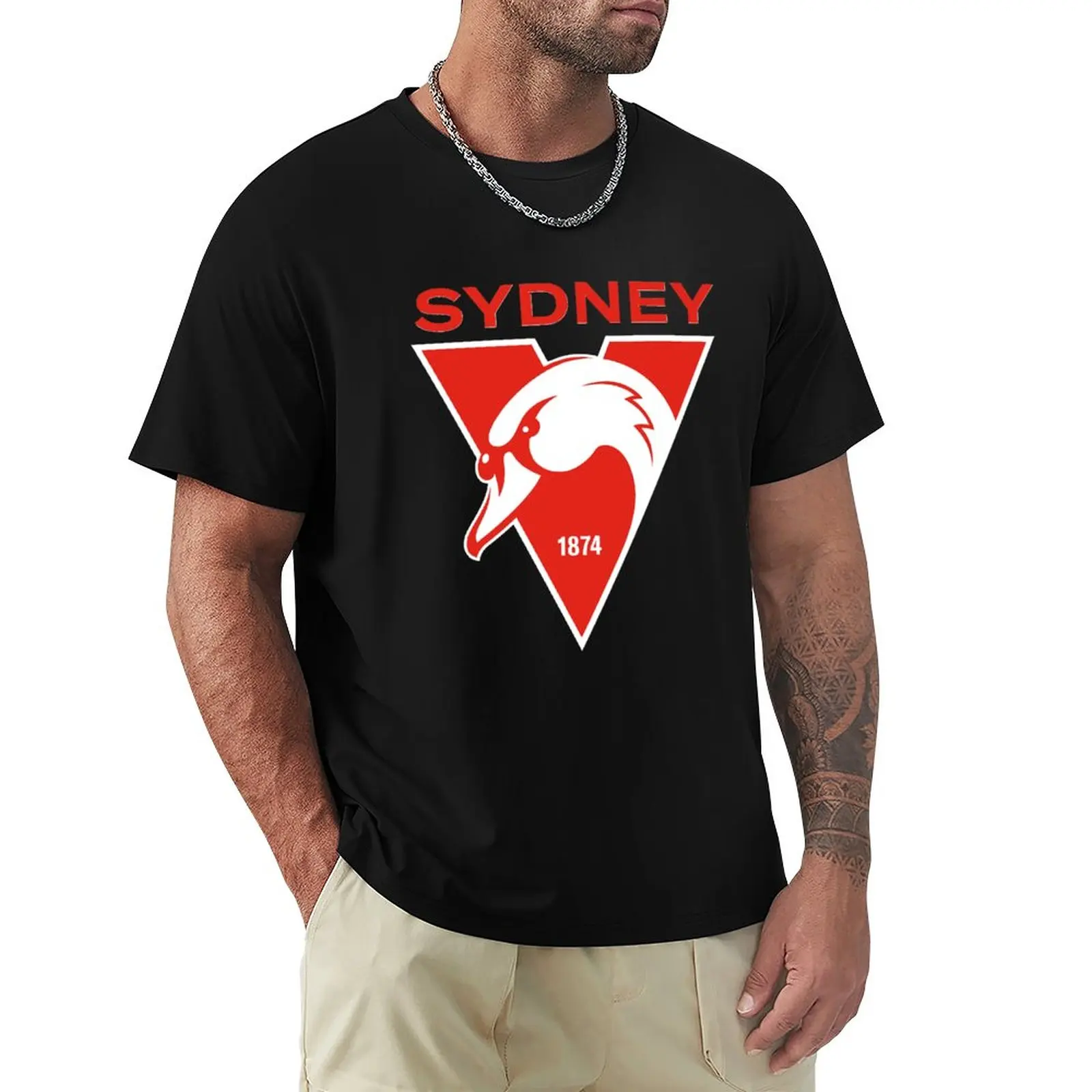 

Sydney the Bloods Swans Haughty Swannies-Logos T-Shirt T-Shirt Blouse sports fans Short sleeve tee men